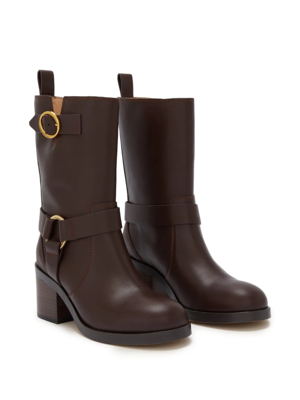 Odissì Bikerlaarzen met harnas bandje Bruin