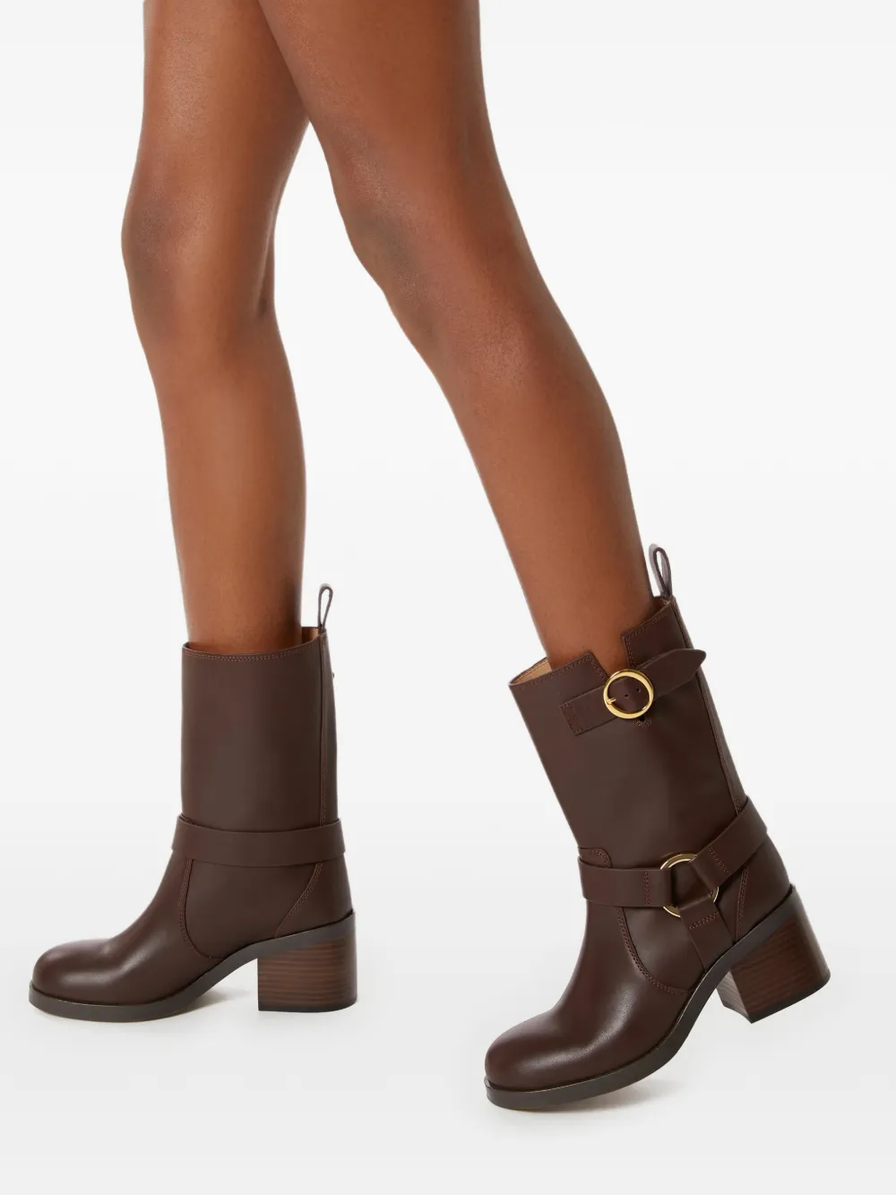 Odissì Bikerlaarzen met harnas bandje Bruin