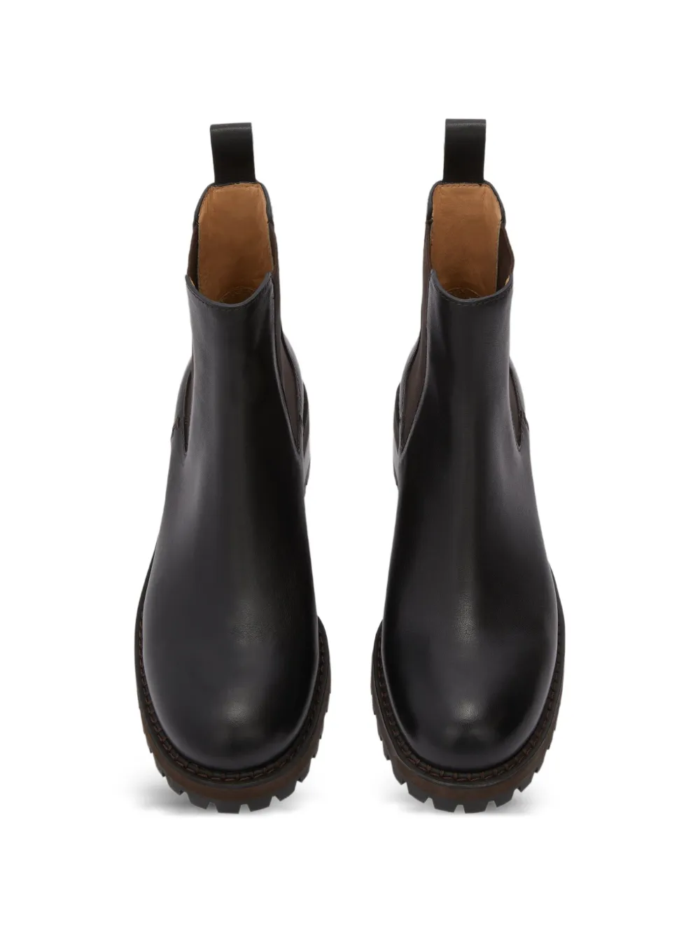 Odissì Faye leren laarzen met ronde neus Zwart