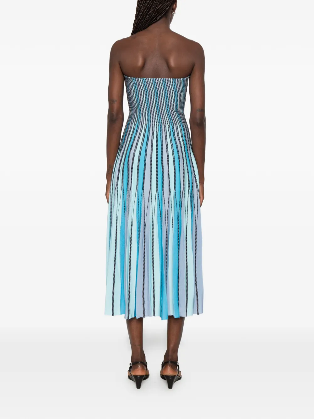 SIMKHAI Soleil gestreepte midi-jurk Blauw