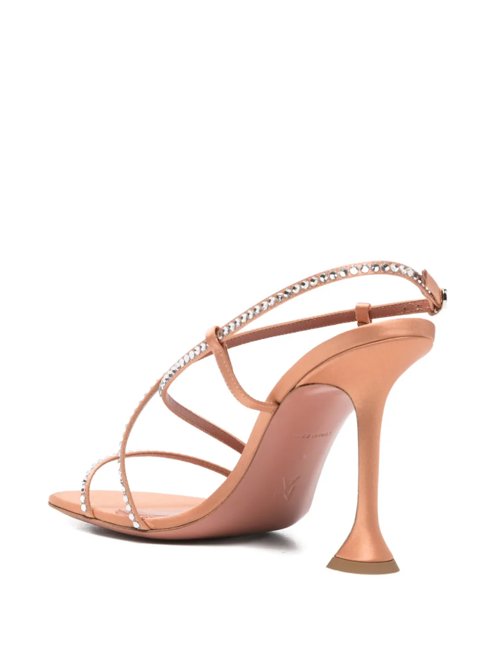 Amina Muaddi Sally crystal-embellished sandals Beige
