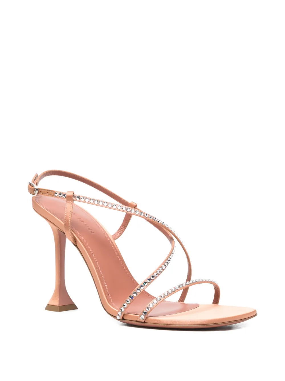 Amina Muaddi Sally crystal-embellished sandals Beige