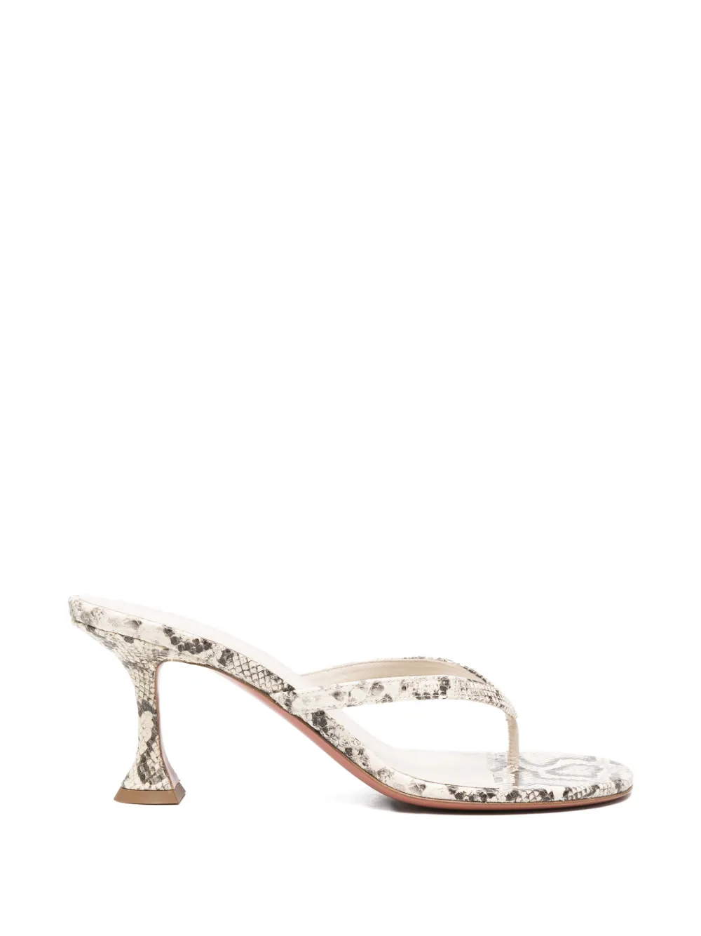 Amina Muaddi Juliette snake-effect sandals - Toni neutri