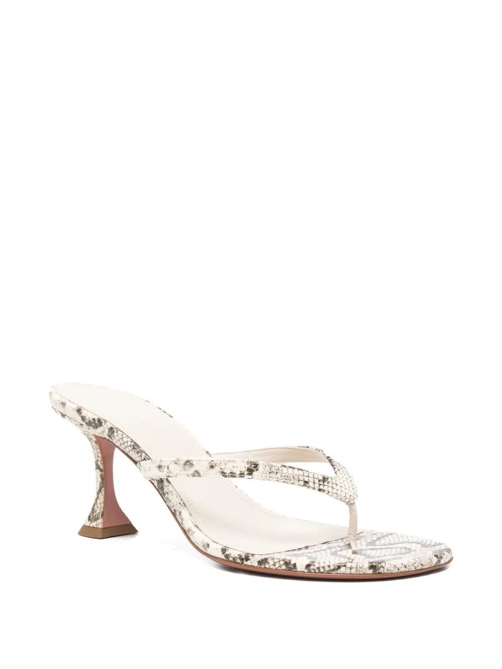 Amina Muaddi Juliette snake-effect sandals Beige