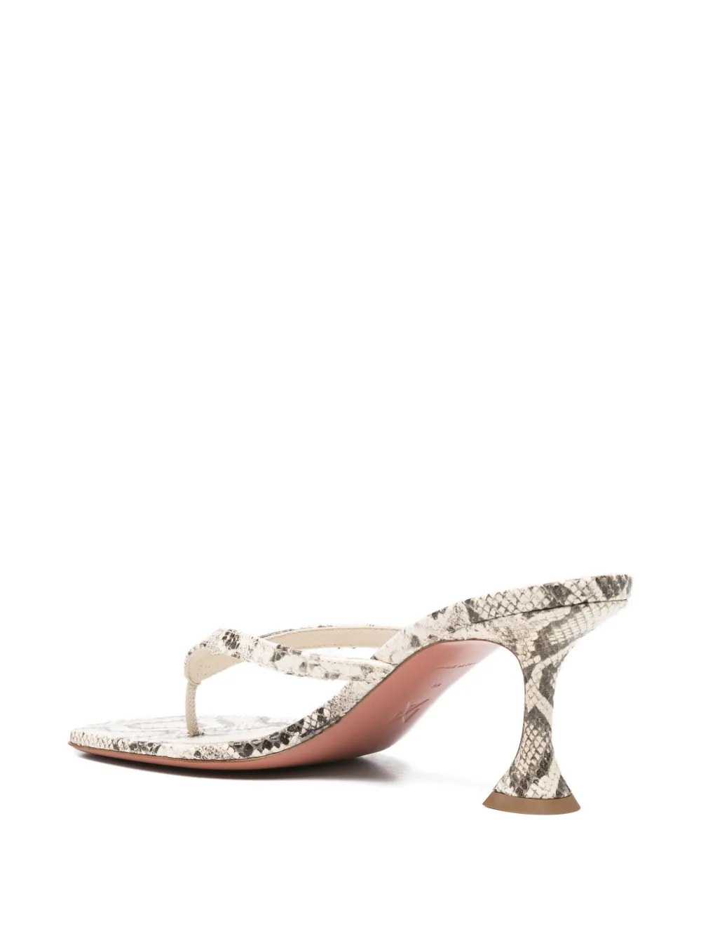 Amina Muaddi Juliette snake-effect sandals Beige