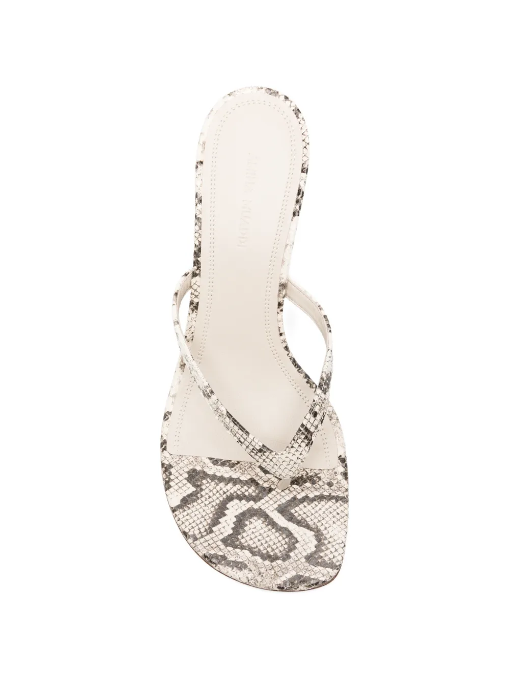 Amina Muaddi Juliette snake-effect sandals Beige