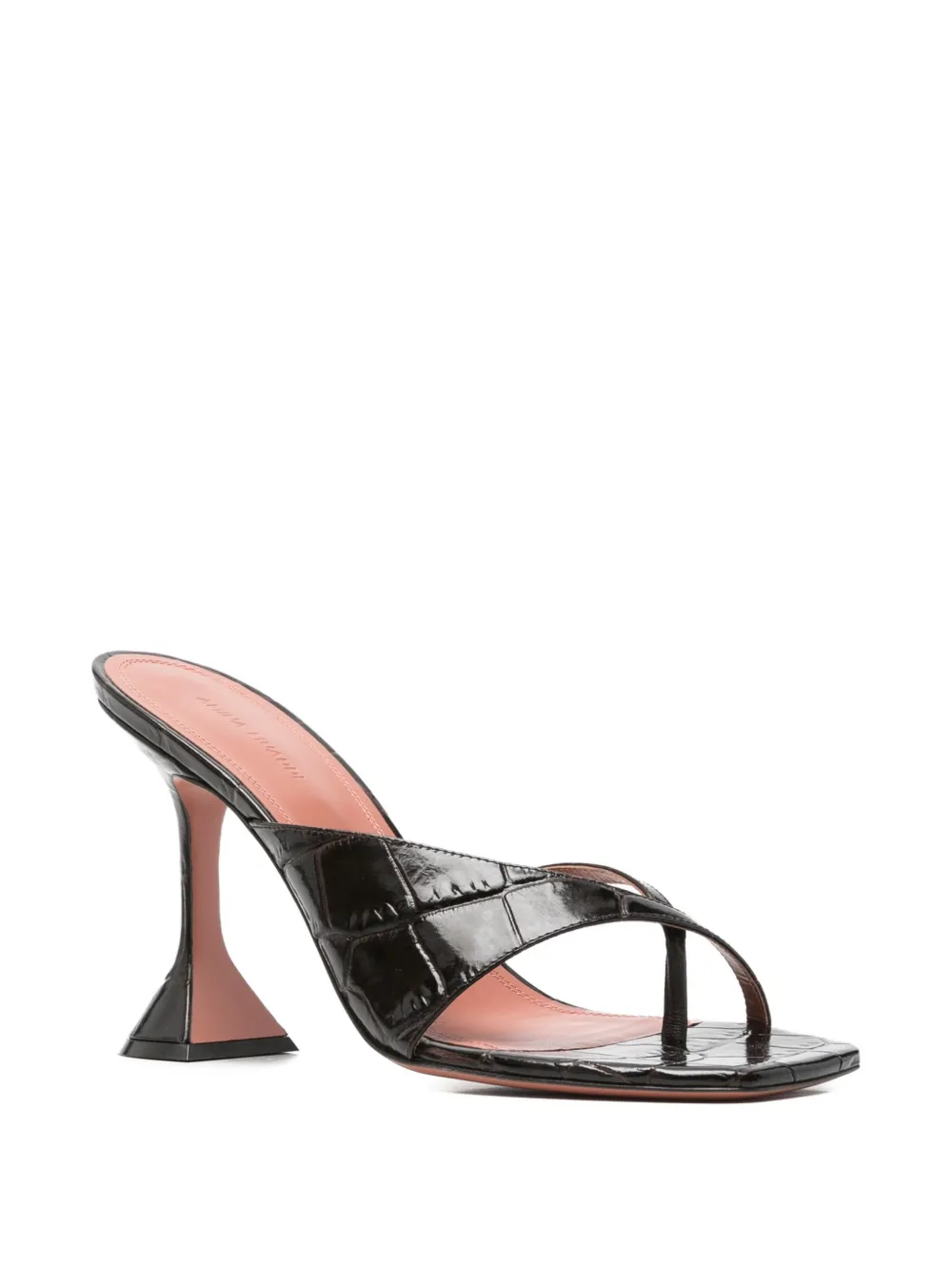 Amina Muaddi Shiona croc-effect sandals Zwart