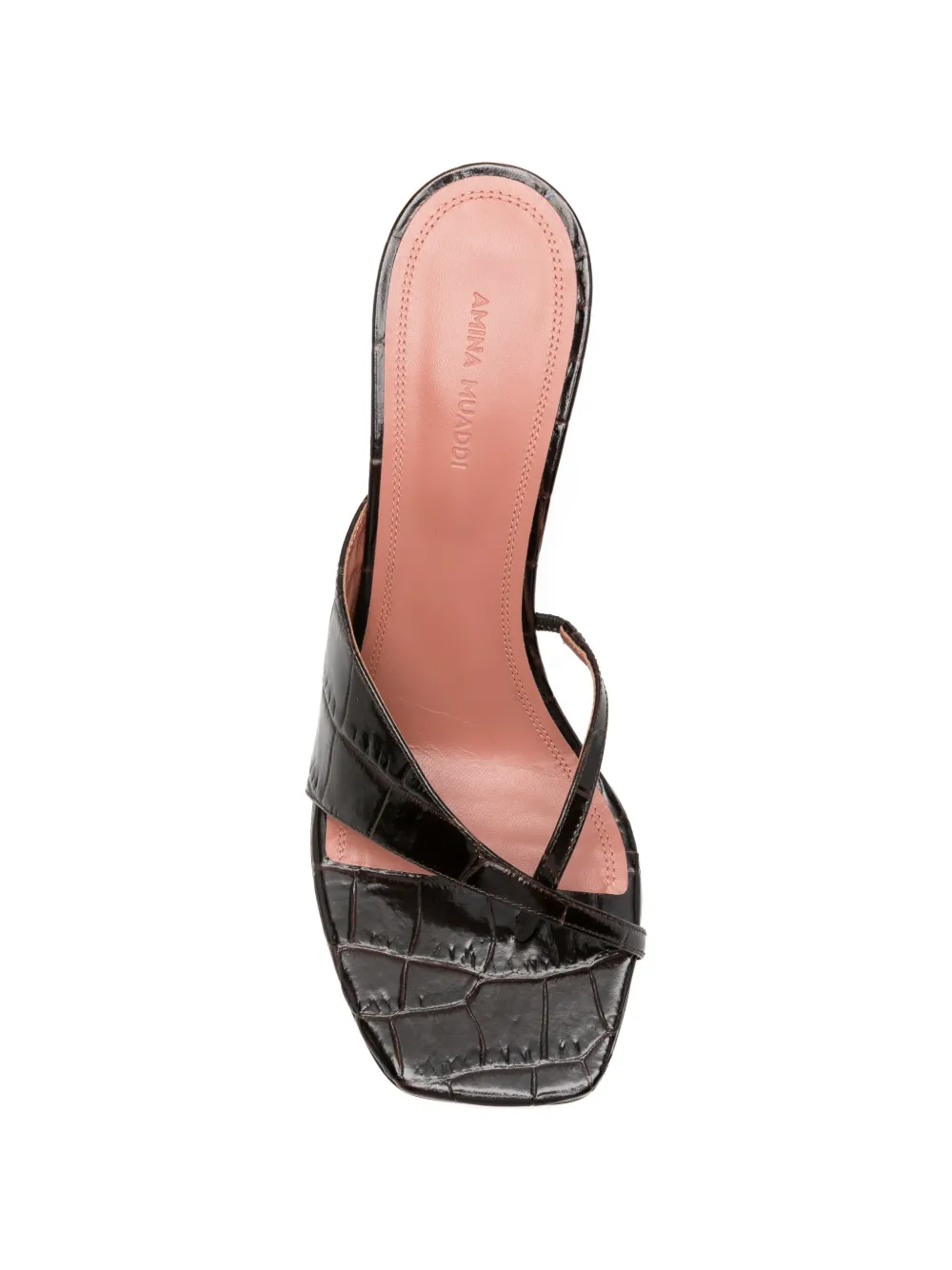 Amina Muaddi Shiona croc-effect sandals Zwart
