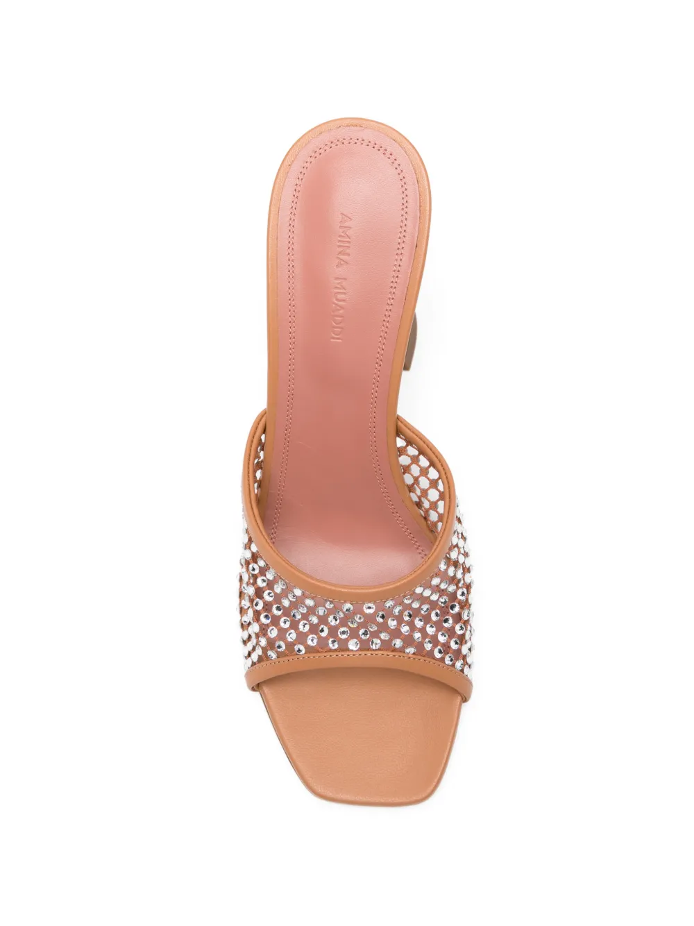 Amina Muaddi Lupita embellished sandals Beige