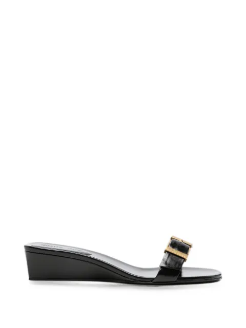 KHAITE Manhattan buckle-detail wedge sandals