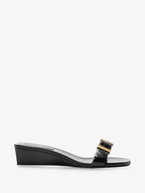 KHAITE Manhattan buckle-detail wedge sandals