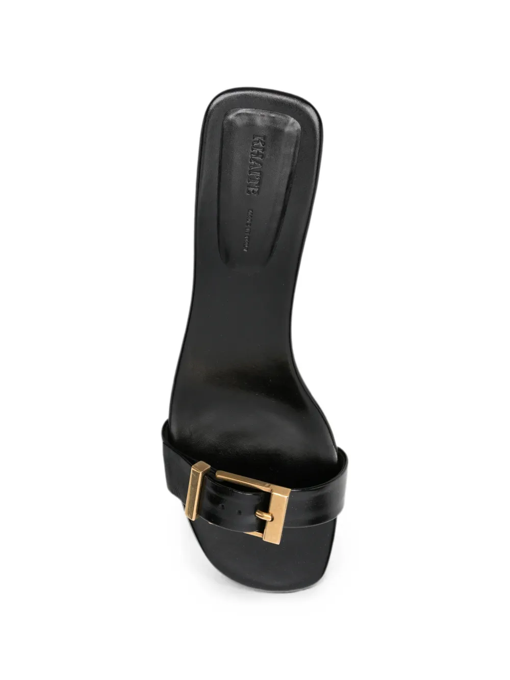 KHAITE Manhattan buckle-detail wedge sandals Zwart