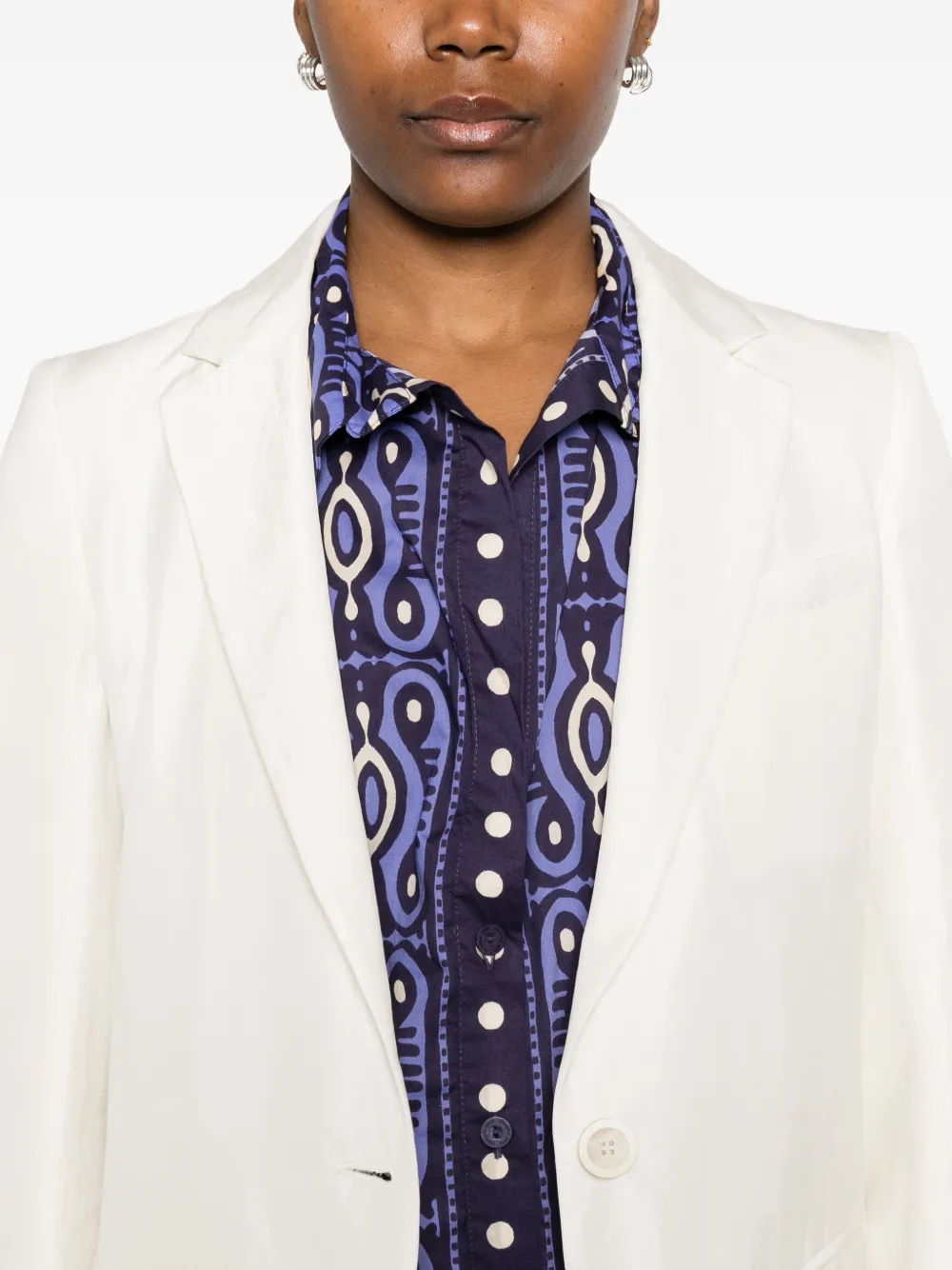 Fabiana Filippi Blazer met bewerkte revers Beige
