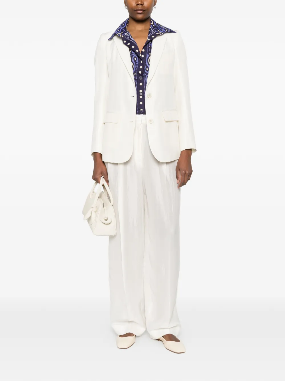 Fabiana Filippi Blazer met bewerkte revers Beige