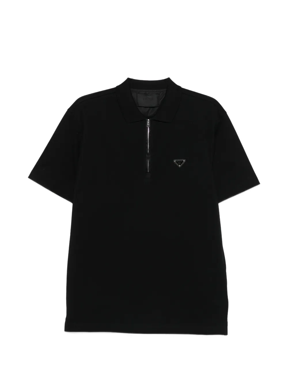 Prada Polo con mezza zip - Nero