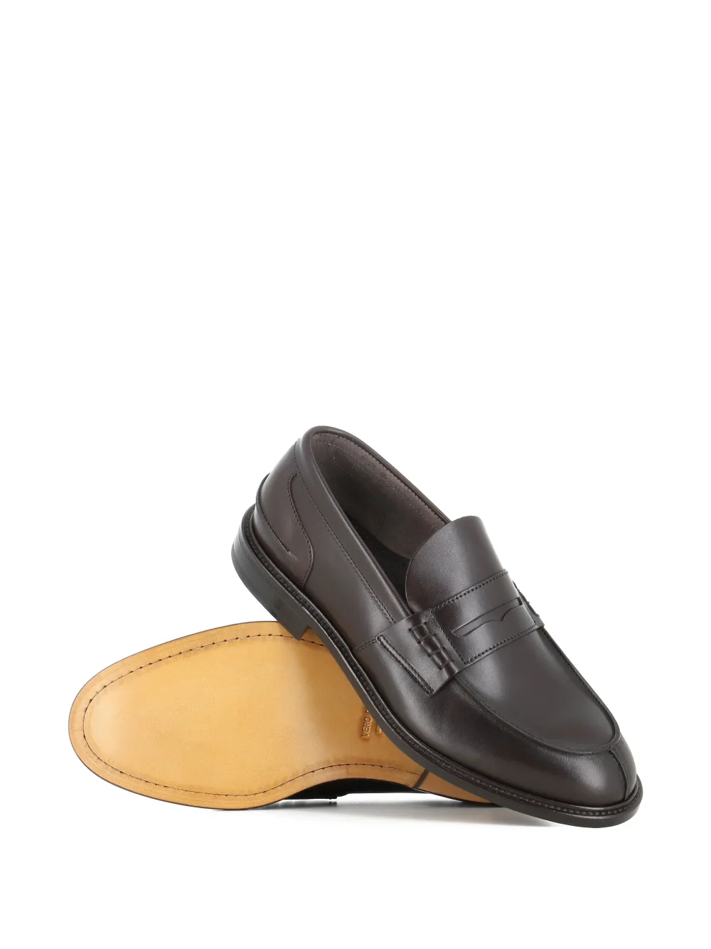 Tassinari Leren penny loafers Bruin