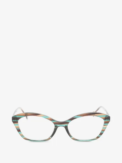 L.A. EYEWORKS Pancake striped cat-eye glasses