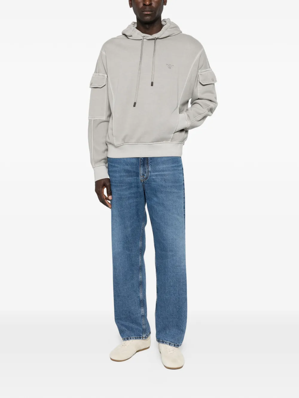 Emporio Armani Hoodie met zak Grijs