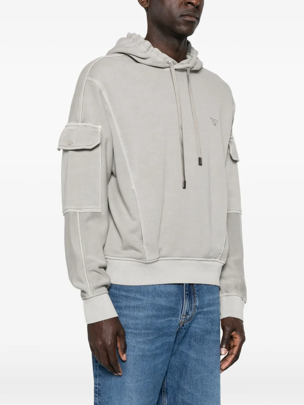Emporio Armani Hoodie met zak Grijs