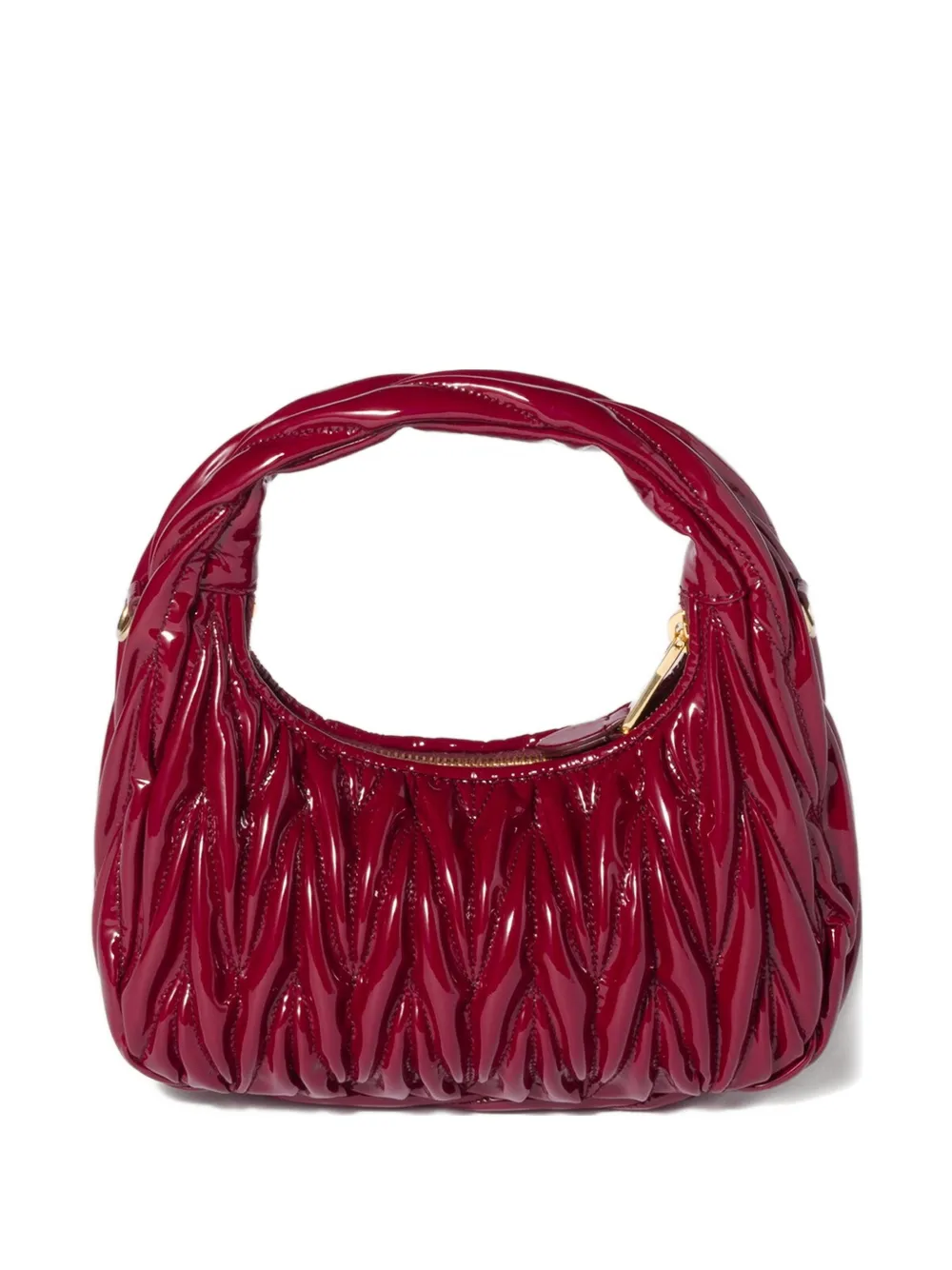 Miu Miu Wander matelassé patent leather bag - Rosso