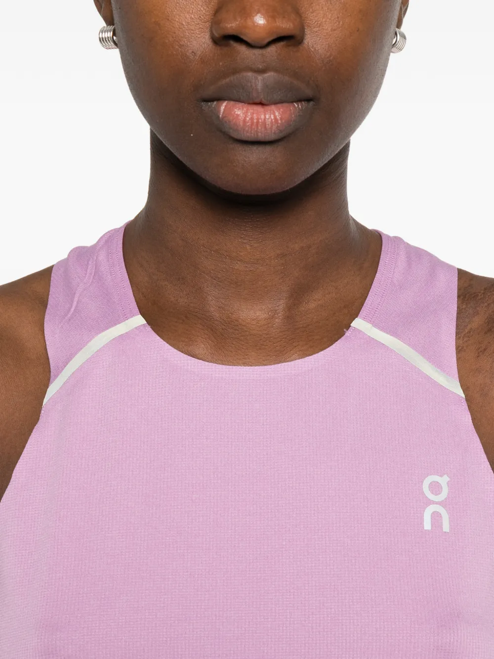 On Tanktop met reflecterend vlak Roze