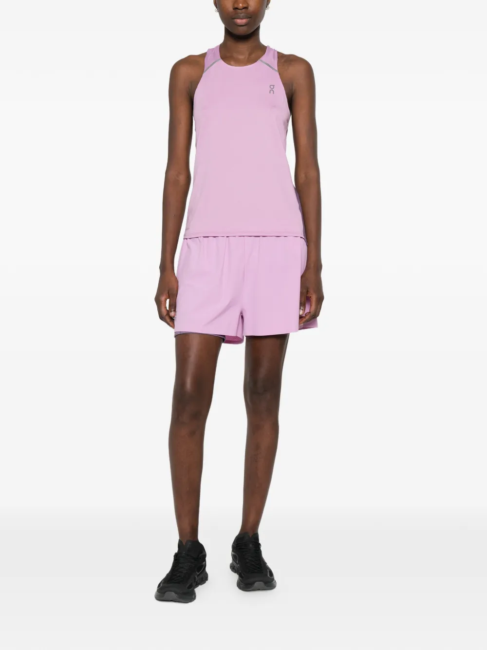 On Tanktop met reflecterend vlak Roze
