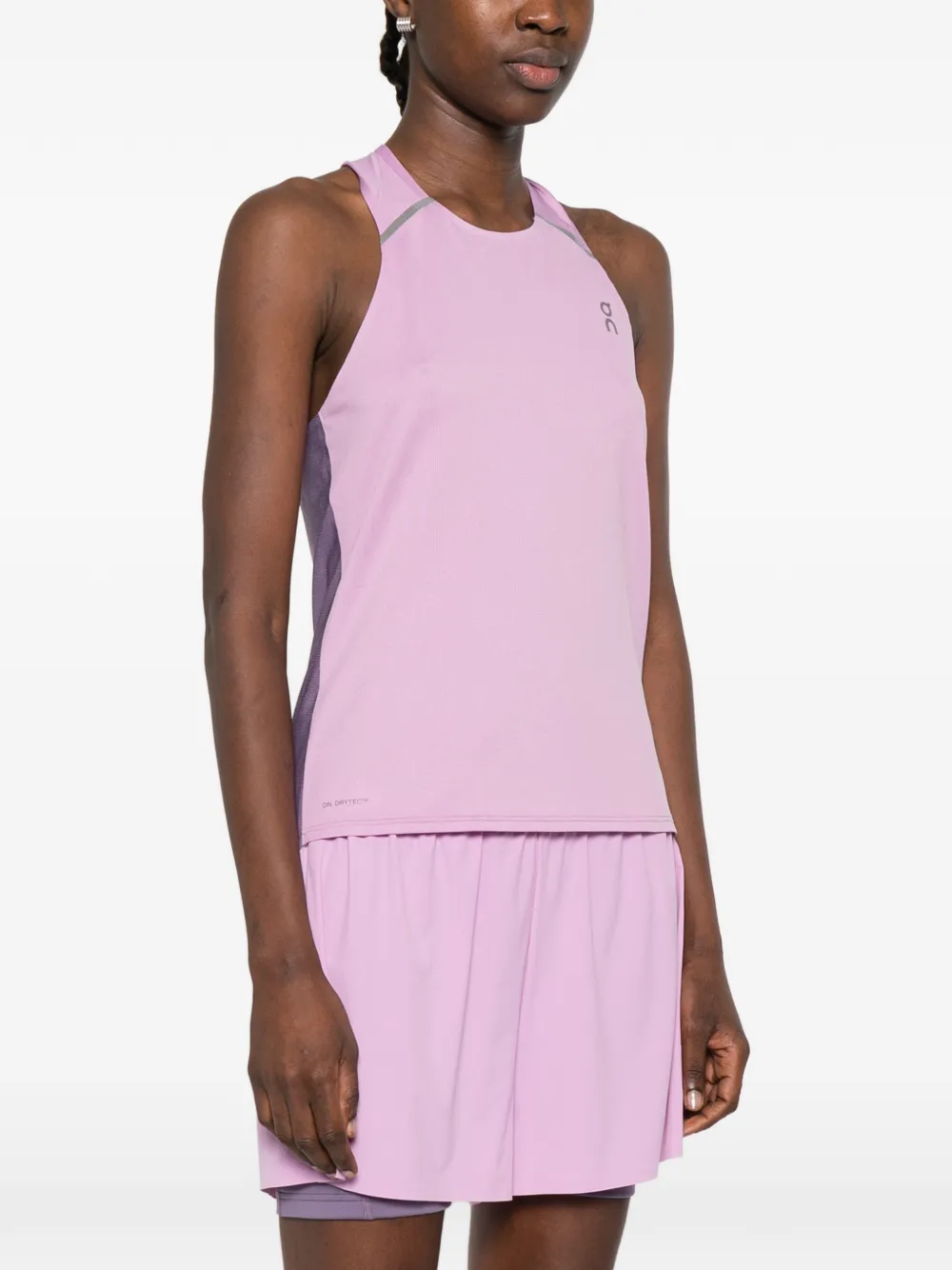 On Tanktop met reflecterend vlak Roze