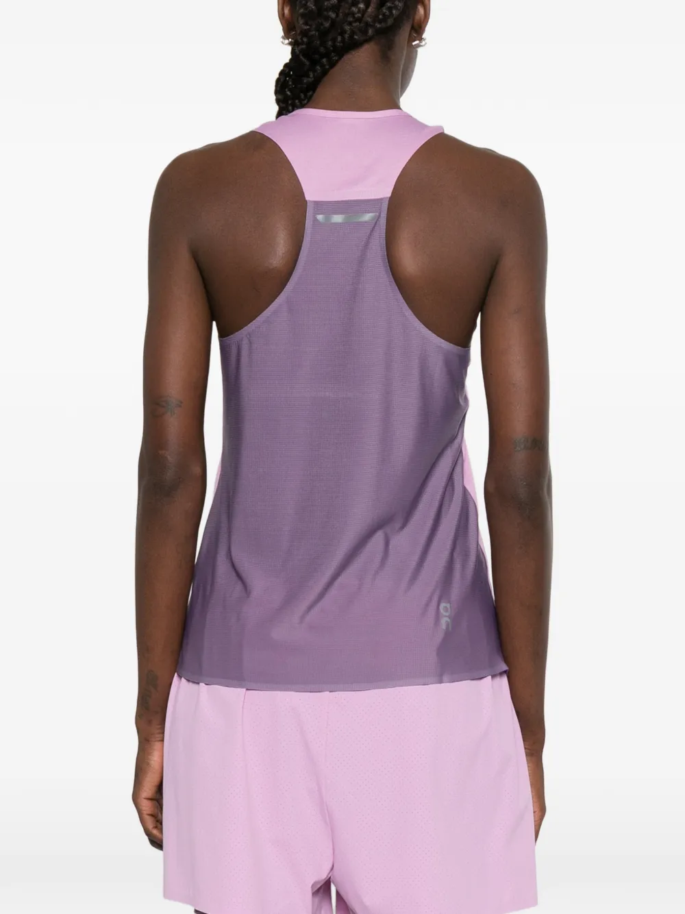 On Tanktop met reflecterend vlak Roze