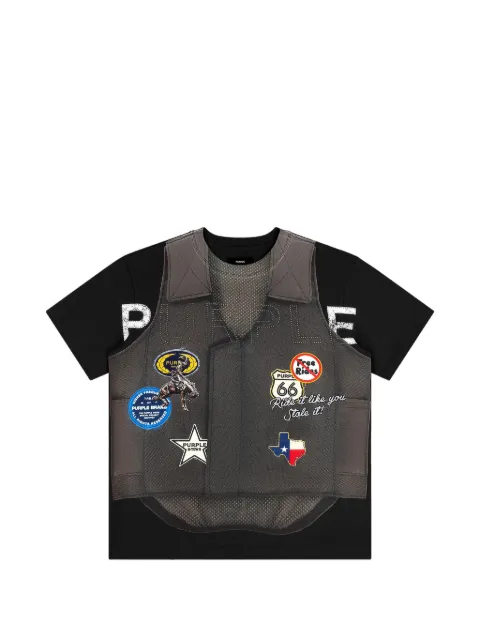 Purple Brand vest-print T-shirt