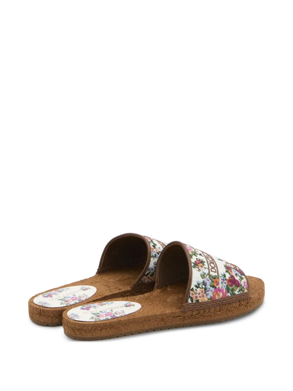 Dolce & Gabbana Espadrilla sandalen met geborduurde bloemen Wit