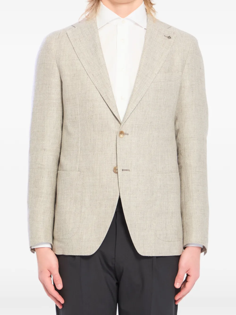 Tagliatore patch pocket linen jacket - Toni neutri