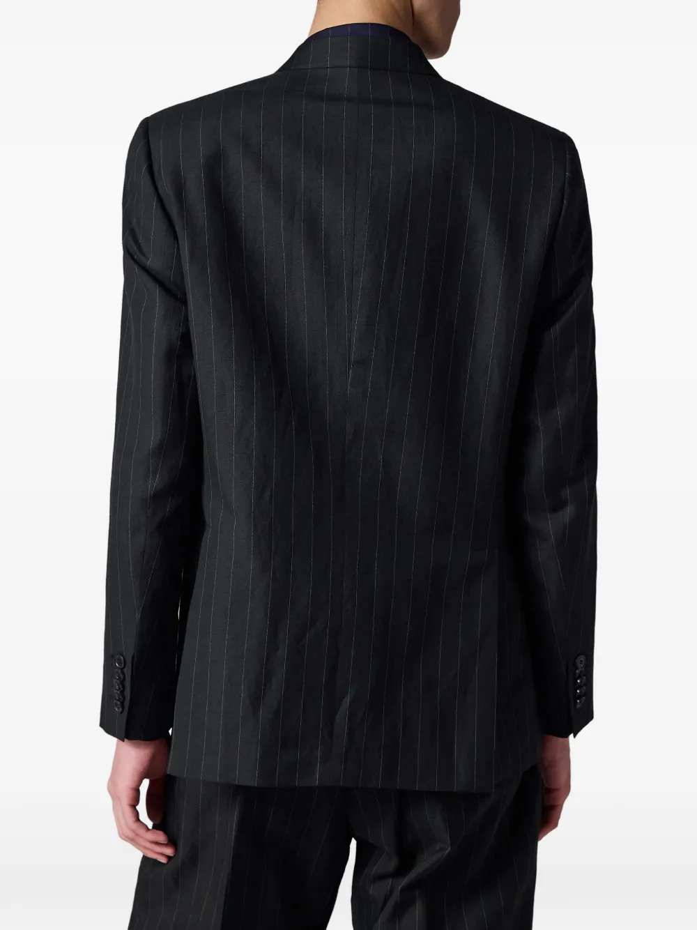 Paul Smith Blazer met krijtstreep en dubbele rij knopen Zwart