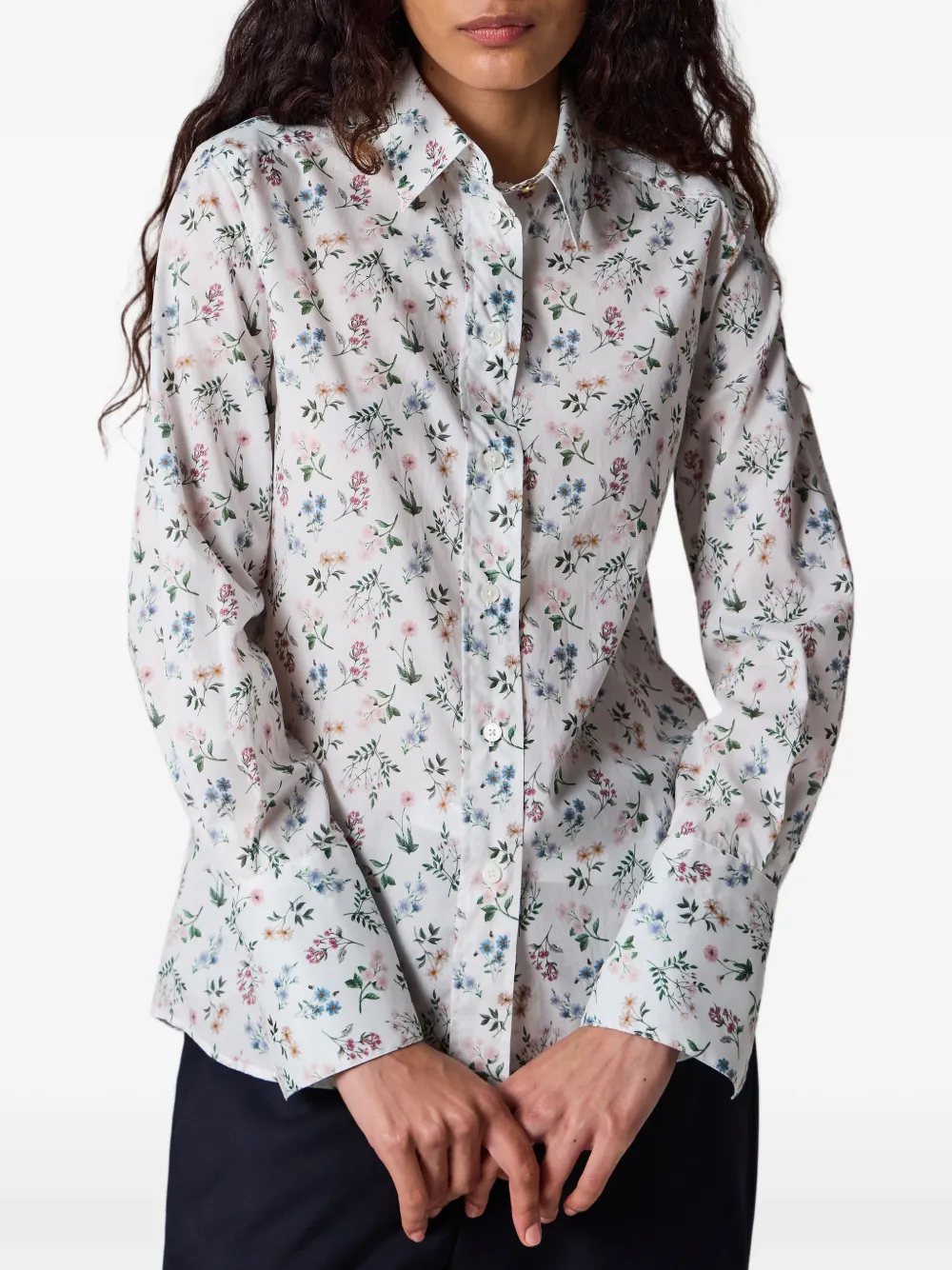 Paul Smith Liberty blouse met bloemenprint Wit
