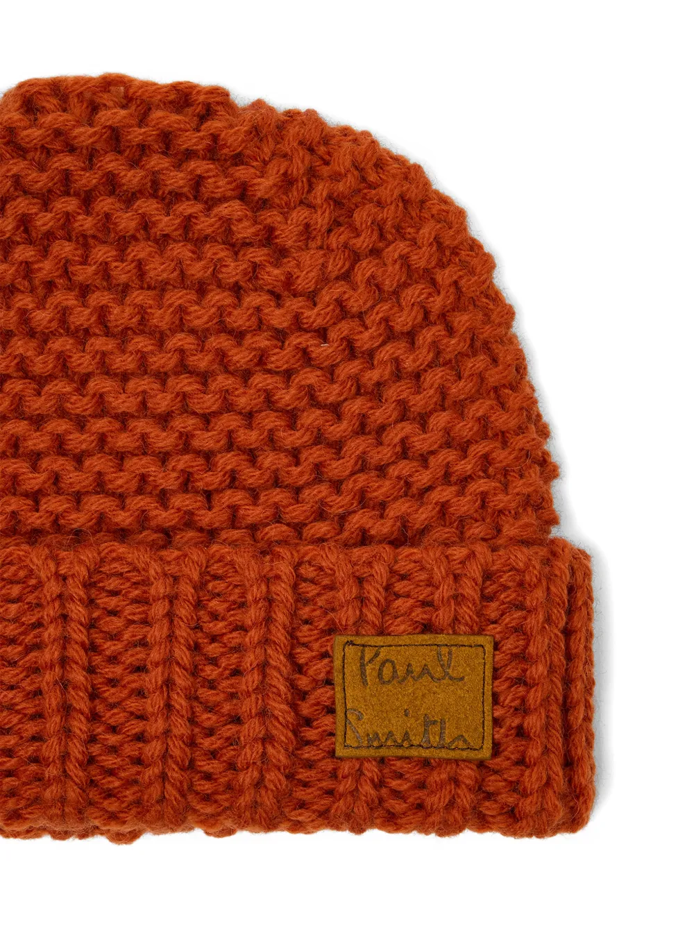  Paul Smith Knitted Patch Hat - Orange 