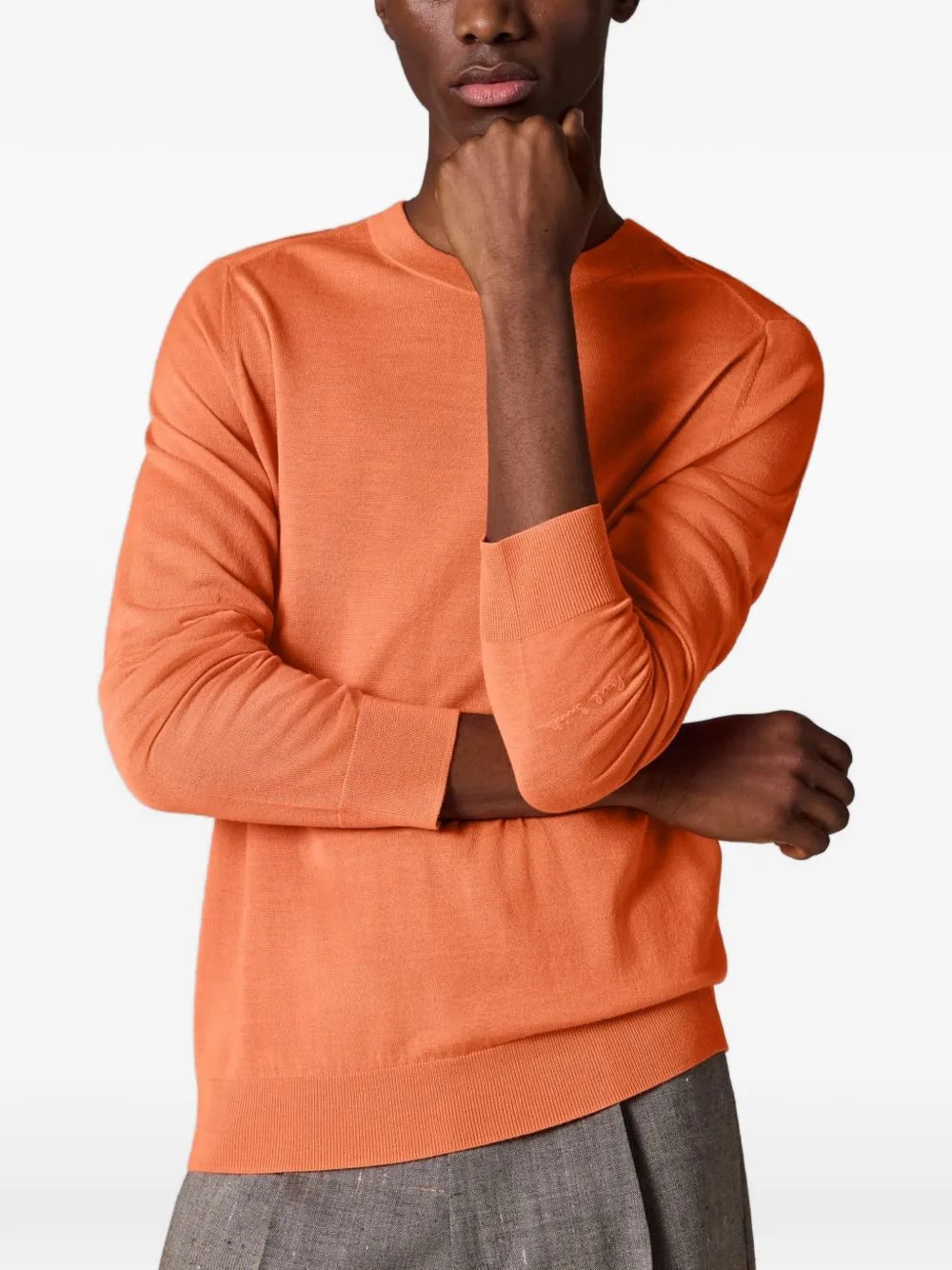 Paul Smith Artist Stripe trui van merinowol Oranje