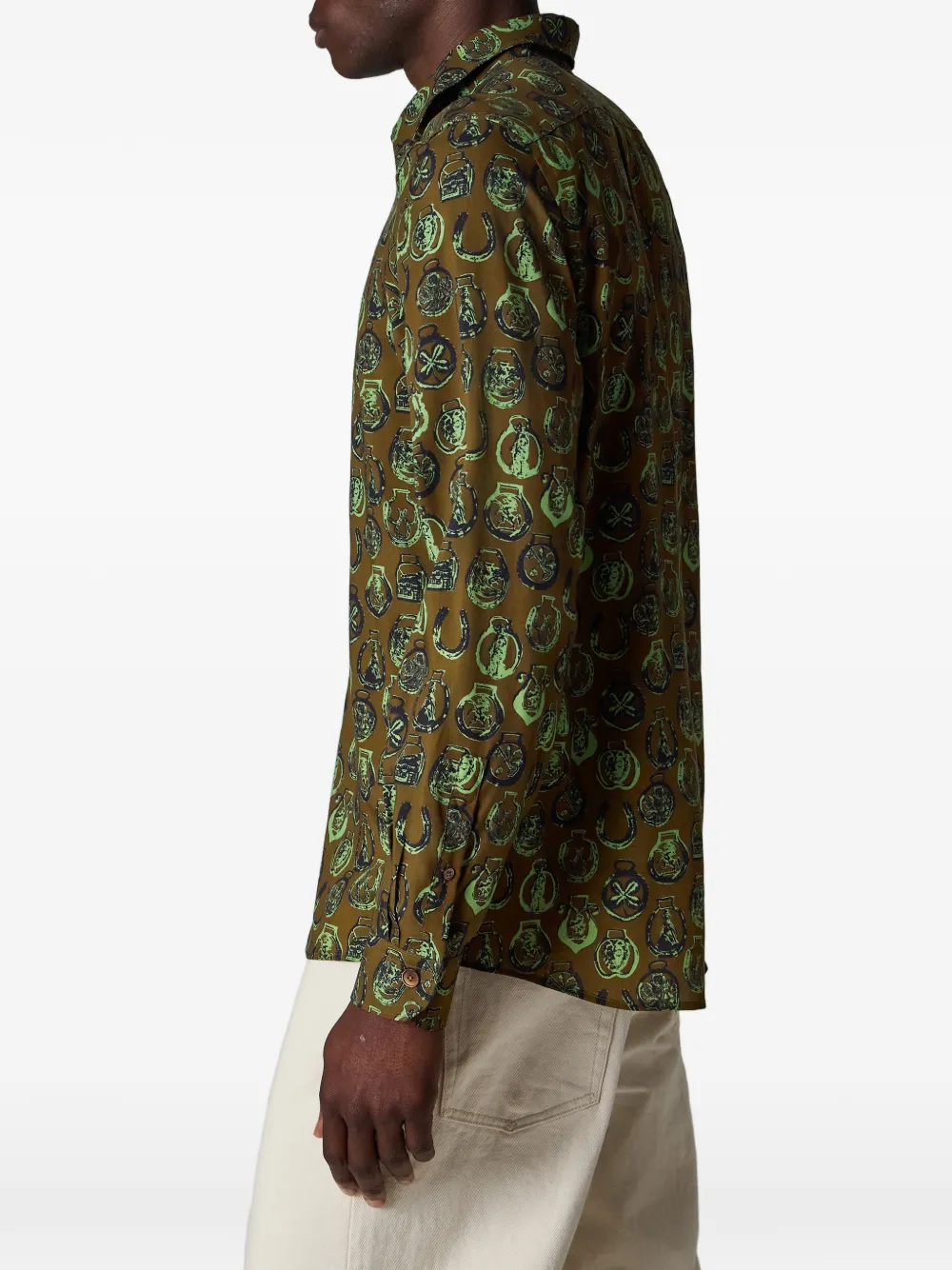 PS Paul Smith Overhemd met abstract patroon Bruin