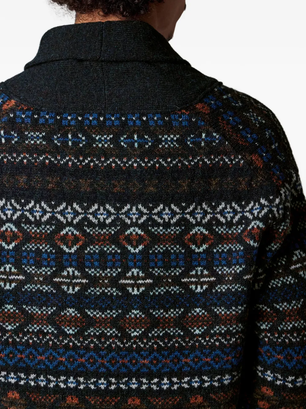 Paul Smith Vest met sjaalkraag en patroon Blauw