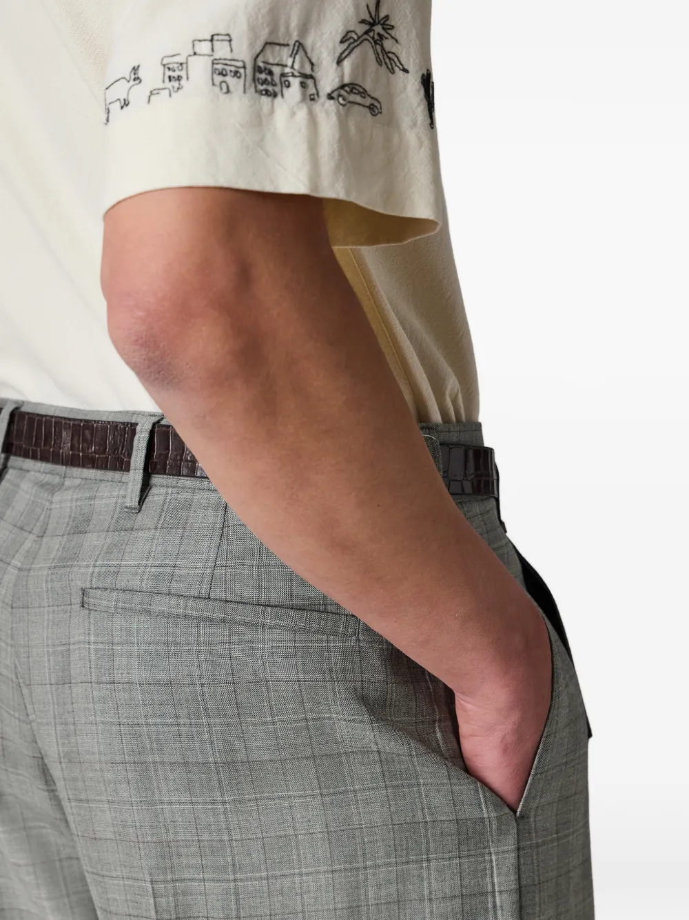 Paul Smith Geruite ruimvallende pantalon Grijs