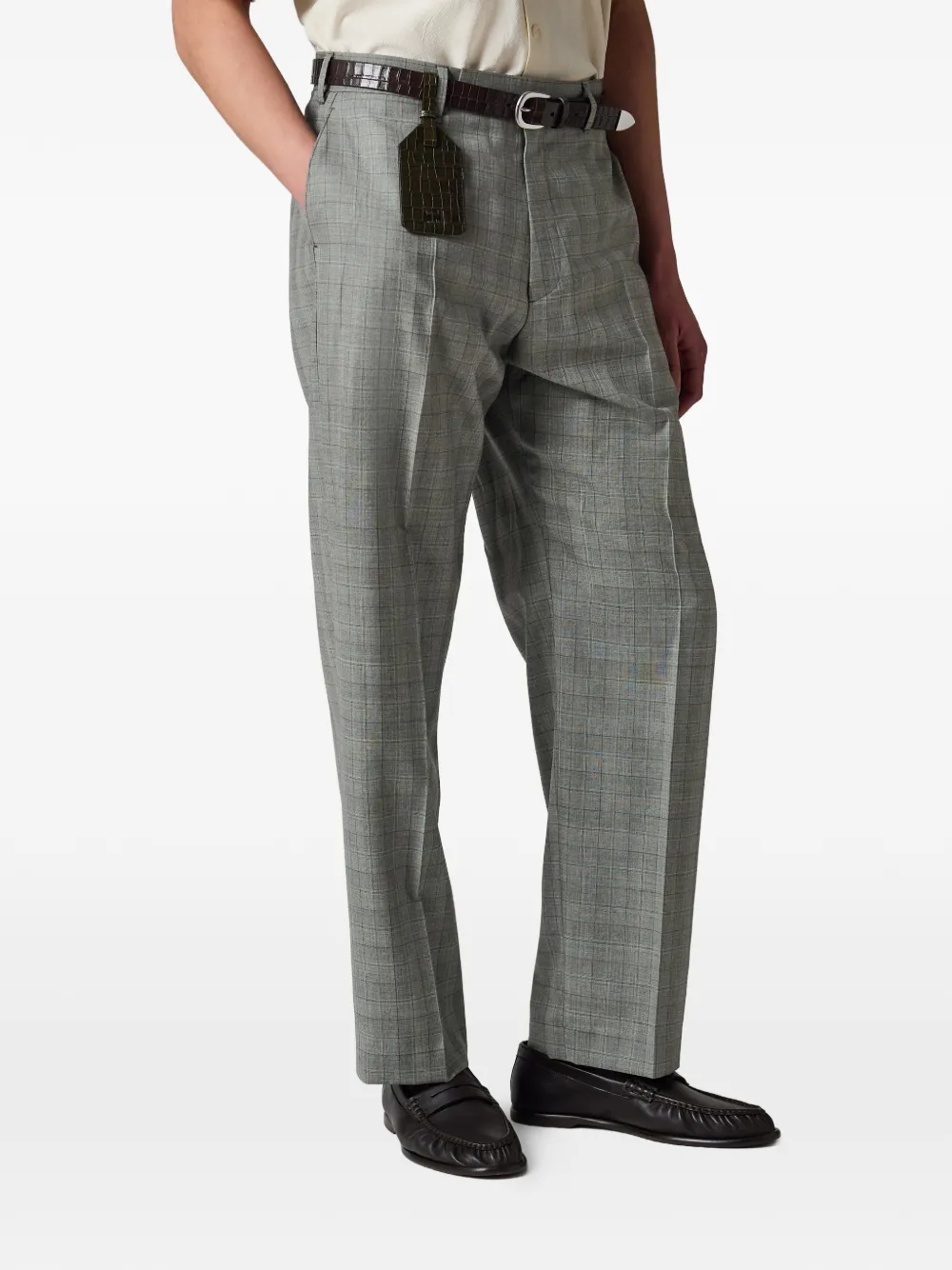 Paul Smith Geruite ruimvallende pantalon Grijs