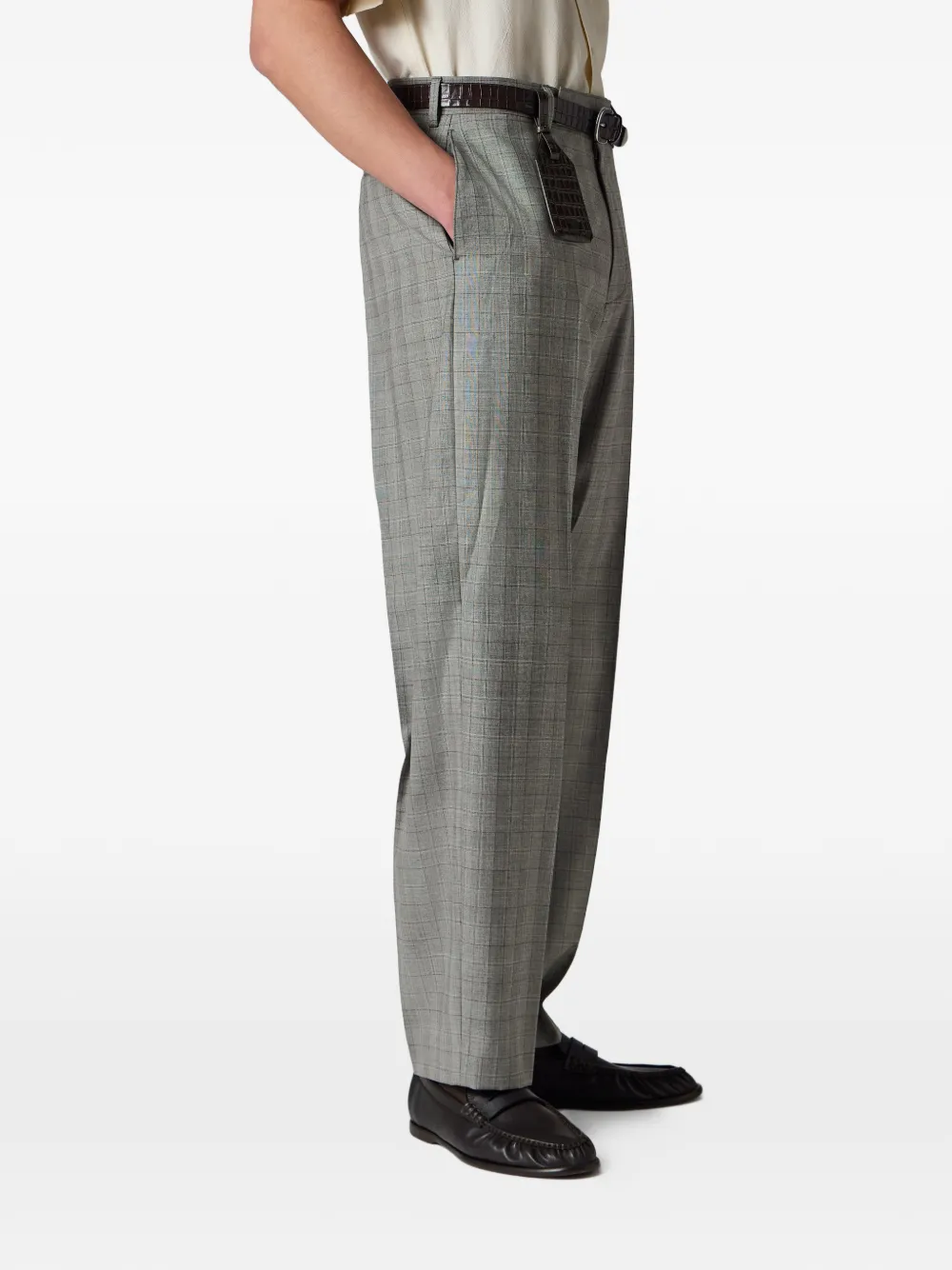 Paul Smith Geruite ruimvallende pantalon Grijs