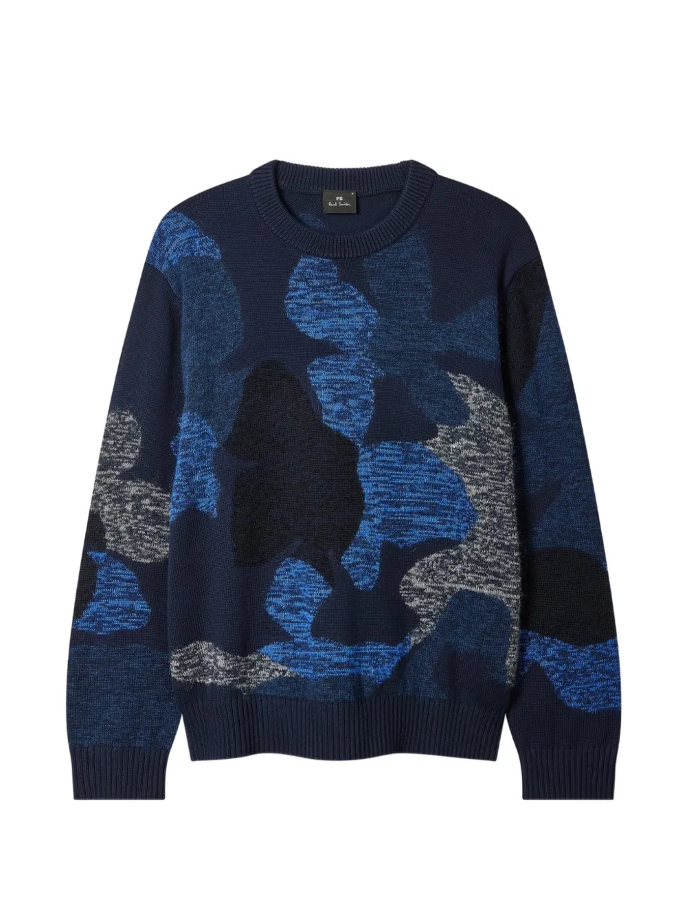 PS Paul Smith Trui met ronde hals en camouflageprint Blauw