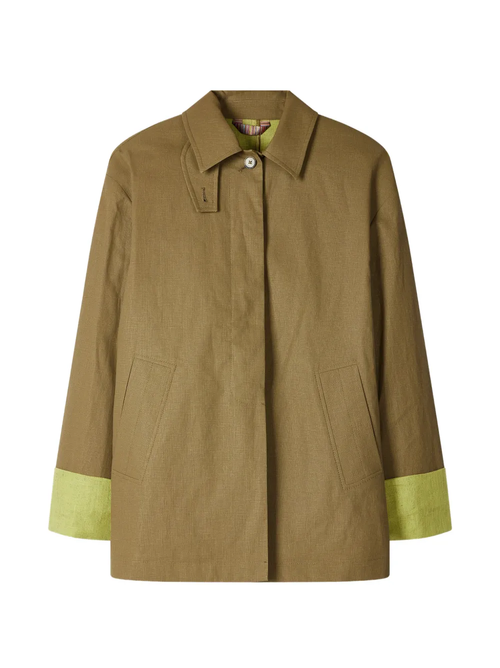 Paul Smith throat-latch contrast-cuff jacket - Braun
