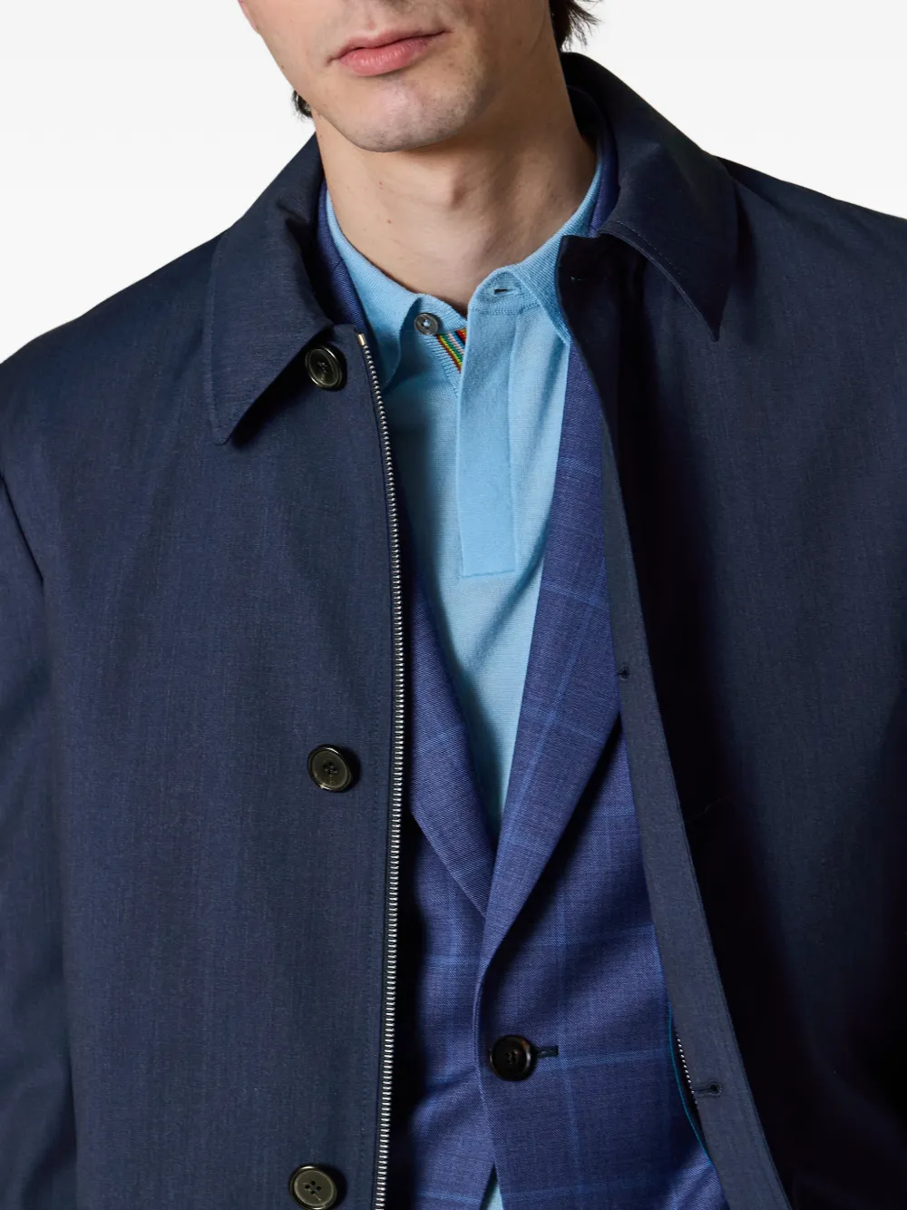  Paul Smith Buttoned Coat - Blue 
