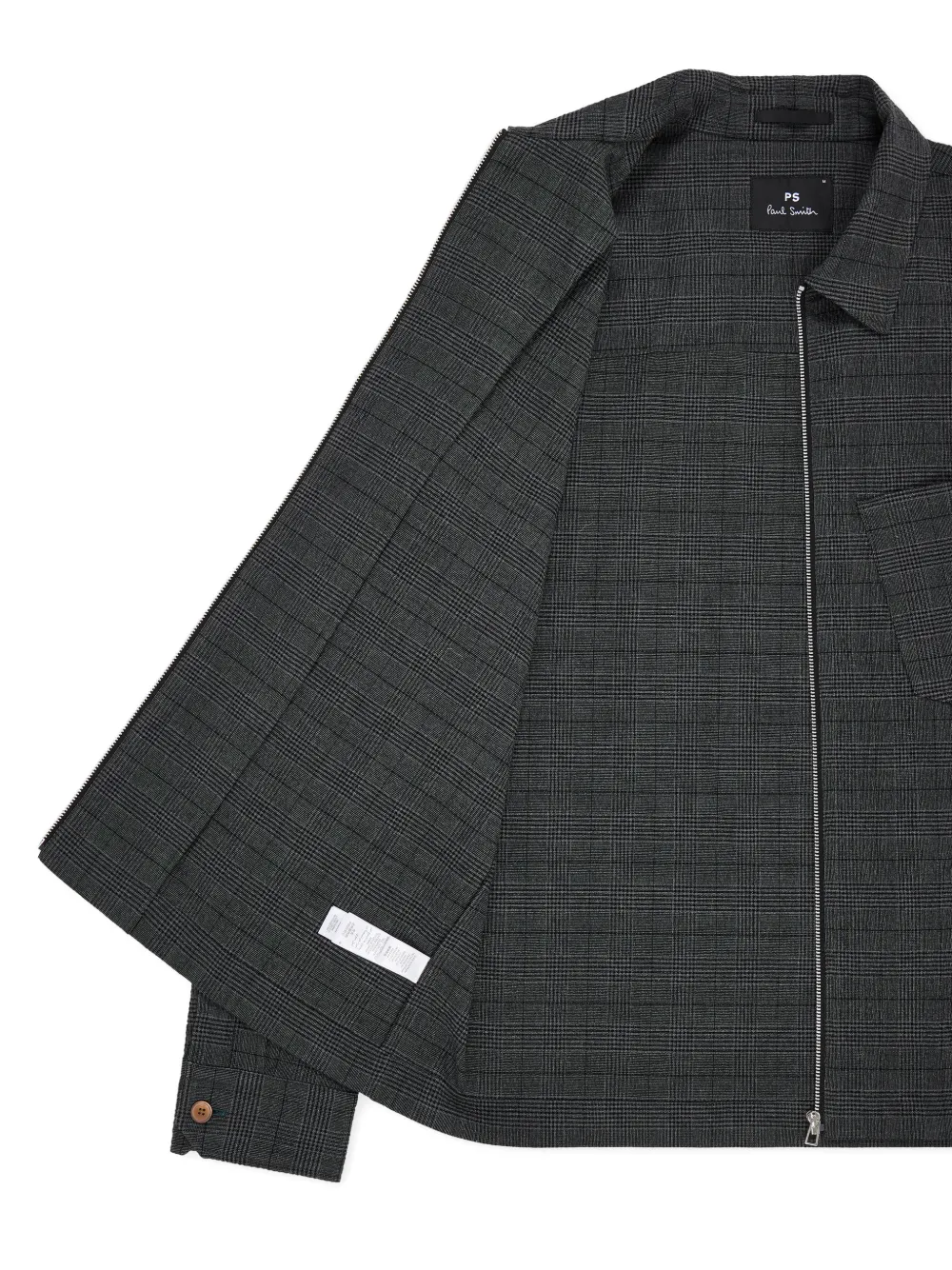 Check-Pattern Zip Shirt Jacket