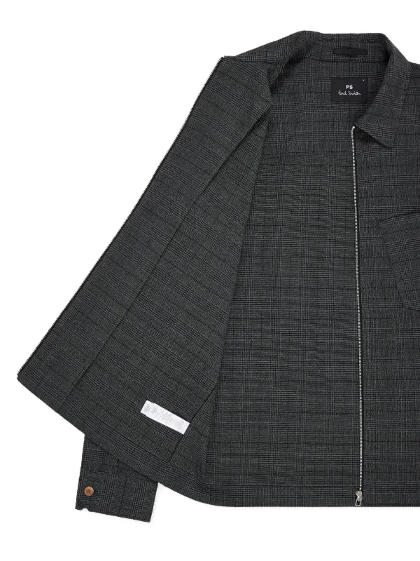 PS Paul Smith check-pattern Zip Shirt Jacket | Grey | FARFETCH ZA