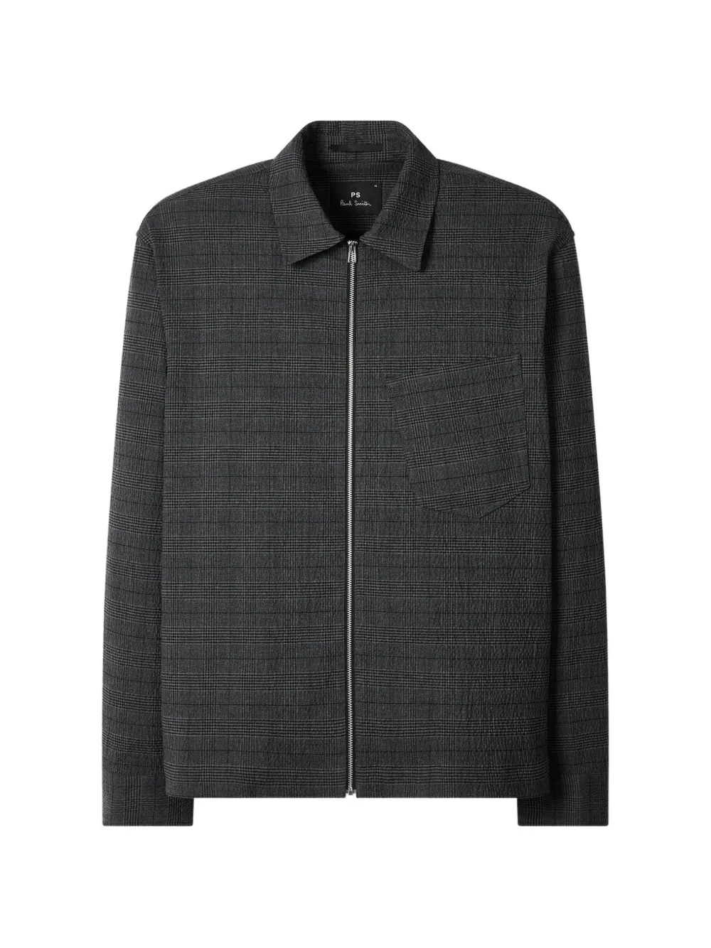 PS Paul Smith check-pattern zip shirt jacket - Grigio