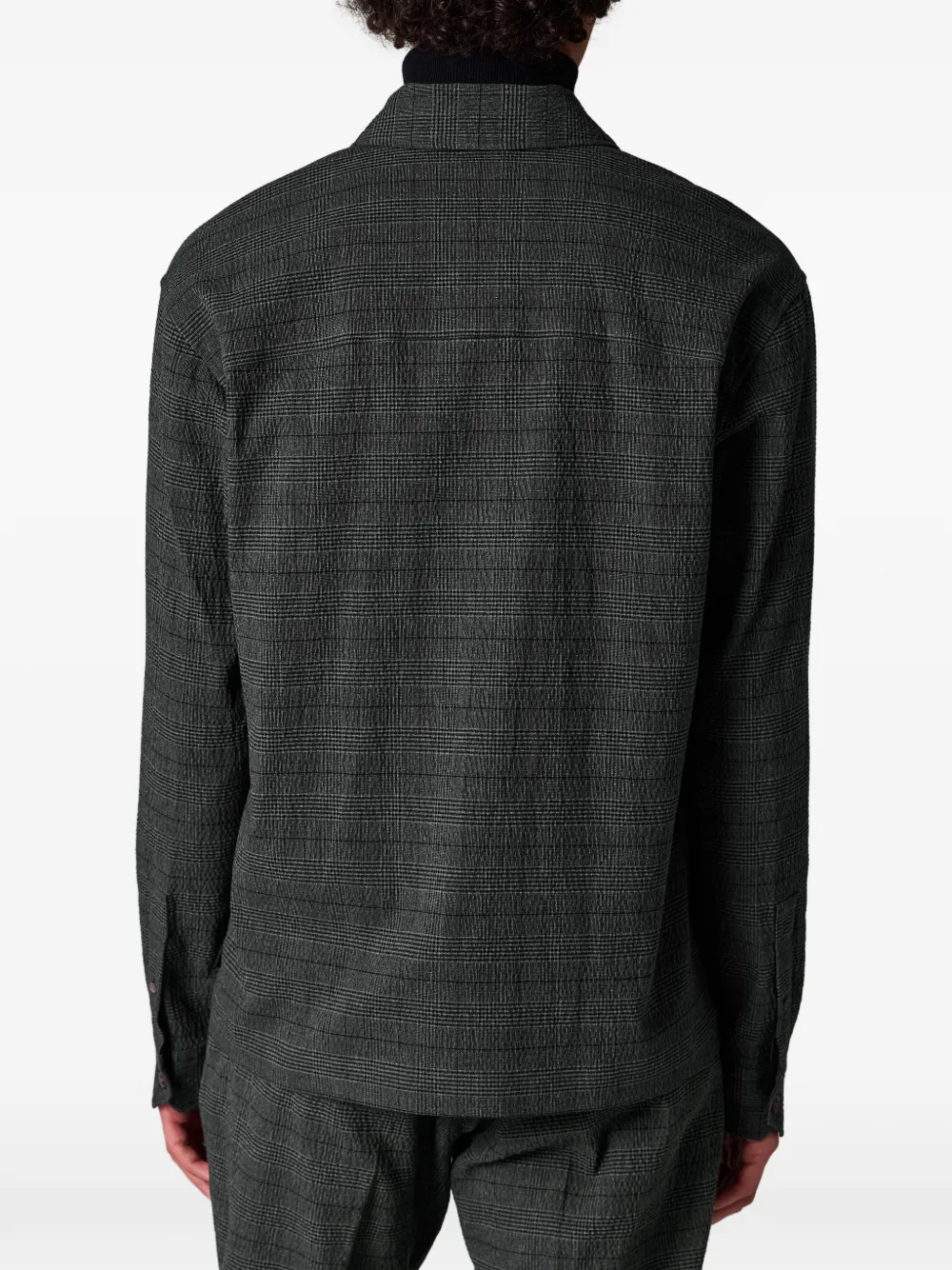 Check-Pattern Zip Shirt Jacket