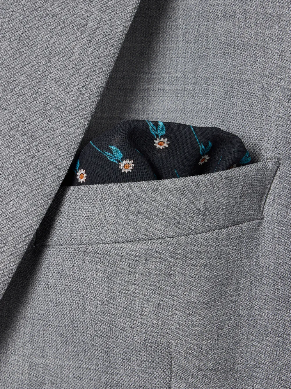 Floral-Patterned Pocket Square