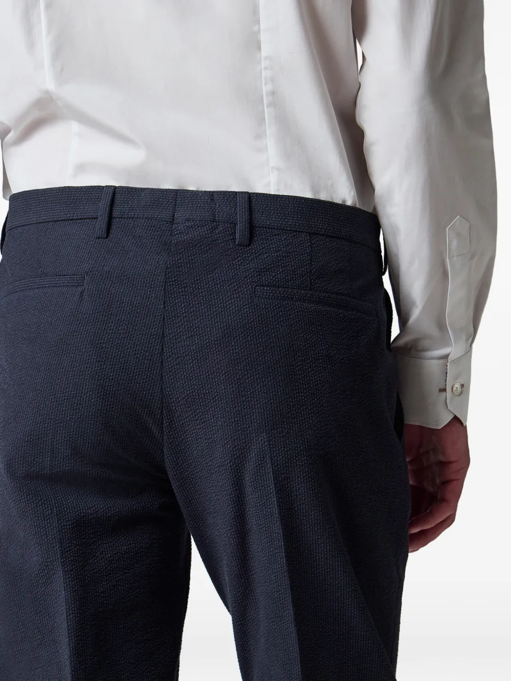 Paul Smith Seersucker pantalon Blauw