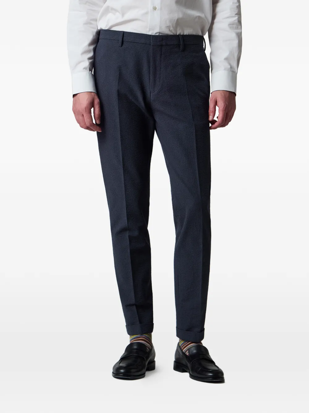 Paul Smith Seersucker pantalon Blauw